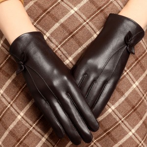 High end genuine leather gloves for women in autumn and winter, thin sheepskin gloves for driving, touch screen protector, warm touch for hand repair, fashionable and windproof