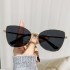 Cross border new 2024 metal cat eye sunglasses, internet famous butterfly frame glasses, European and American fashion street photography sunglasses wholesale