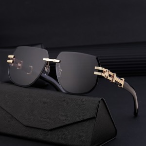 2024 new frameless sunglasses for men, personalized and high-end, sunscreen sunglasses for European and American men, cross-border wholesale shapes