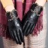 Leather gloves for women, winter warmth, Korean fashion, driving and cycling, touch screen, thin sheepskin layer, hand repair gloves