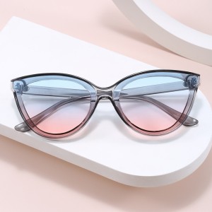 European and American trendy cat eye multi-color lens sunglasses 2418 new fashionable sunshade sunglasses for women can be sent as a set