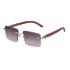 2024 New European and American Diamond Edged Frameless Sunglasses Men's Imitation Wood Grain Sunglasses Cross border Wholesale Shapes