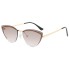 Amazon's new metal half frame fashionable European and American cat eye sunglasses cool decorative sunglasses for men and women