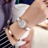 New brand Korean version rhinestone steel strip women's watch, creative and simple quartz women's watch, fashion and fashionable watch