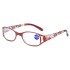 Factory goods 2021 elderly ultra light folding portable printed aging glasses with high-definition anti fatigue and anti blue light aging