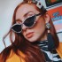 Cross border new retro triangle trend European and American personality avant-garde exaggerated sunglasses fashionable diamond studded cat eye sunglasses