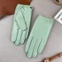 Leather gloves for women in spring and autumn, thin design, touch screen, driving, cycling, electric bike, simple and fashionable, short design, top layer sheepskin