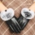 Real leather gloves for women in winter, with thickened velvet for warmth, driving and cycling, otter rabbit fur mouth, fashionable short style, trendy