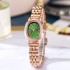 Fashionable new oval plate simple steel strip women's watch, women's style niche green watch, high-end Guangzhou watch