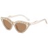 Cross border new retro triangle trend European and American personality avant-garde exaggerated sunglasses fashionable diamond studded cat eye sunglasses