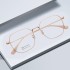 Internet famous Xiaohongshu unisex pure titanium eyeglass frame polygonal big brand same titanium frame myopia plain face glasses