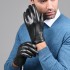 Leather gloves for men in winter, warm and plush, thick for driving and riding, touch screen, top layer sheepskin, motorcycle, cool and stylish