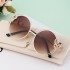 2024 New European and American Fashion Round Frame Sunglasses for Women, Personalized Outdoor Street Photography Sunglasses for Women, Cross border Wholesale Shapes