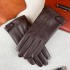 Leather gloves for men in winter, with added velvet and thickened insulation, touch screen for driving, cycling, windproof and cold proof, and a sheepskin top layer for business