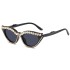 Cross border new retro triangle trend European and American personality avant-garde exaggerated sunglasses fashionable diamond studded cat eye sunglasses