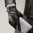 Leather gloves for men, autumn and winter, with added fleece insulation and thickening for driving, cycling, business, gift giving, and top layer sheepskin gloves