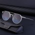 2023 new retro oval frame sunglasses men's metal double beam driving sunglasses cross-border wholesale shapes