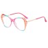 New internet celebrity anti blue light glasses for men and women with cat eyes, large frame, spring leg, flat lens, European and American fashion street photography glasses