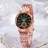 Cross border popular new product, fashionable steel strip women's watch, female style student party starry sky face, high beauty Guangzhou watch