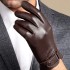 Leather gloves for men in winter, warm leather gloves for riding motorcycles and driving, thin and plush thick sheepskin gloves