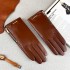 Leather gloves for women in winter, thickened with fleece for warmth, touch screen for driving, cycling, outdoor, top layer sheepskin for windproof