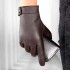 Leather gloves for men in winter, warm and plush, thick and touch screen, business driving, cycling, handsome imitation deer skin sheepskin