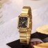 New fashionable square women's watch with steel strip for students, niche, light luxury, high-end feel, electronic Korean version quartz watch