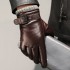 Leather gloves for men, autumn and winter, with added fleece insulation and thickening for driving, cycling, business, gift giving, and top layer sheepskin gloves