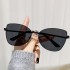 Cross border new 2024 metal cat eye sunglasses, internet famous butterfly frame glasses, European and American fashion street photography sunglasses wholesale