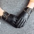 Leather gloves for women, winter warmth, Korean fashion, driving and cycling, touch screen, thin sheepskin layer, hand repair gloves