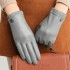 Real leather gloves for women in winter, thickened velvet for warmth, cycling touch screen for driving, Korean version fashion repair, hand layer sheepskin