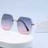 2024 New Polygonal D Home Metal Sunglasses Fashion Stage Show Sunglasses Outdoor Sunshade Sunglasses