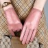 Leather gloves for women in spring and autumn, thin design, touch screen, driving, cycling, electric bike, simple and fashionable, short design, top layer sheepskin