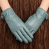 Genuine leather gloves for women in autumn and winter, with plush insulation, sheepskin touch screen, thin and thick goat leather, riding and driving, windproof and cold resistant