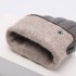 Leather gloves for men in winter, warm and plush, thick and touch screen, business driving, cycling, handsome imitation deer skin sheepskin