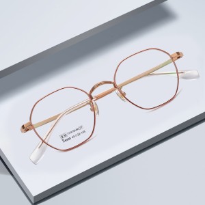 New Artistic Women's Round Frame Myopia Glasses Frame Pure Titanium Glasses Frame Can be Paired with Titanium Frame Fashion Glasses Frame 6938