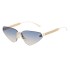 2024 New European and American Fashion Frameless Diamond Sunglasses for Women Outdoor Street Photography Sunglasses for Women Cross border Wholesale Shapes