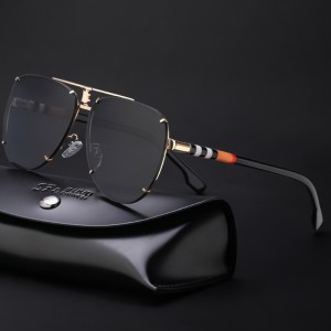 Sunglasses men's 2024 new retro double beam toad sunglasses men's trendy glasses wholesale sunglasses