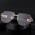 2024 new frameless sunglasses for men, personalized and high-end, sunscreen sunglasses for European and American men, cross-border wholesale shapes