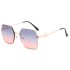 2024 New Polygonal D Home Metal Sunglasses Fashion Stage Show Sunglasses Outdoor Sunshade Sunglasses