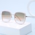 Shake sound popular 2024 new metal sunglasses 7762 temperament big frame fashion versatile sunglasses