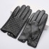 Leather gloves for men, thin design, short touch screen, hand repair, autumn and winter warmth, riding motorcycles, driving, sheepskin, handsome full finger