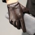 Leather gloves for men, autumn and winter, with thickened fleece for warmth, driving and riding motorcycles, touch screen, top layer sheepskin gloves