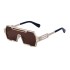 Retro steampunk sunglasses, men's trendy one-piece irregular sunglasses, women's cross-border glasses wholesale 2023 new models