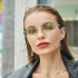 2022 New Retro Small Framed Frameless Sunglasses for Female Internet Celebrities, Same Style European and American Sunglasses for Female Trendy Sunglasses