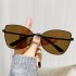 Cross border new 2024 metal cat eye sunglasses, internet famous butterfly frame glasses, European and American fashion street photography sunglasses wholesale