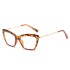 2020 Retro Transparent Multi faceted Crystal Eyeframe for Myopia, Metal Frame with Spring Foot Flat Mirror for Men and Women