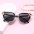 New Princess Barbie Pink Metal Sunglasses, European and American Fashion Versatile Pearl Flower Sunglasses, Cross border Sunglasses