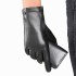 Leather gloves for men in winter, warm and plush, thick for driving and riding, touch screen, top layer sheepskin, motorcycle, cool and stylish