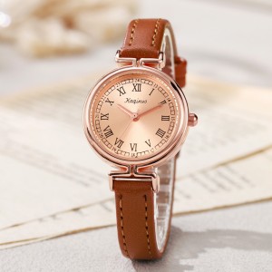 New Korean style fashionable round women's watch, women's style temperament belt, niche high-end sense of appearance, cross-border popular item